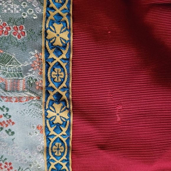 Vintage Catholic Priest Red Chasuble Vestment Robe St Christopher's Guild NY - Picture 5 of 5